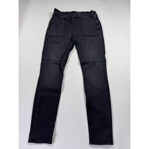 Women’s Frame Jeans Black Side Button Skinny Leg Whittier Stretch Size 31